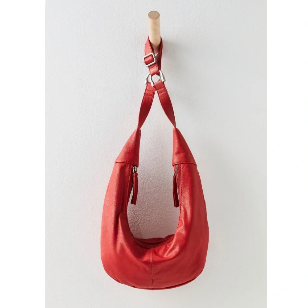 FREE PEOPLE Leather Idle Hands Sling Bag in Red Lip - Picture 2 of 15